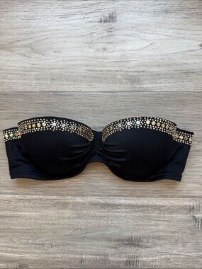 Victoria's Secret Bandeau Rhinestone Bikini Strapless Swim 36B